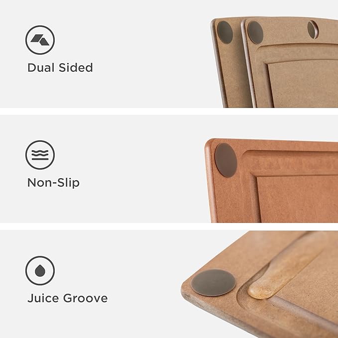Epicurean All-In-One Cutting Board with Non-Slip Feet and Juice Groove - Non-toxic, Dishwasher Safe, Made in the USA, 11.5" x 9", Nutmeg