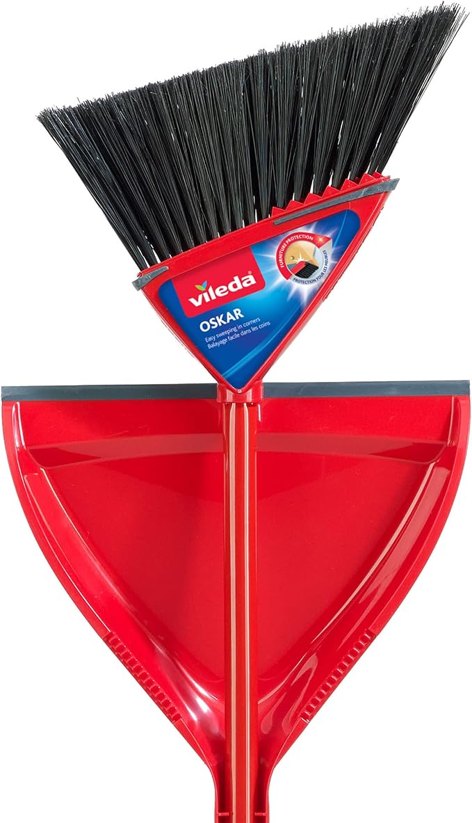 Vileda Oskar Angle Broom with Dust Pan