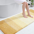 OLANLY Bathroom Runner Rugs Mat 59x24, Extra Soft Absorbent Microfiber Bath Rug, Rubber Backing, Quick Dry, Washable Long Bath Mats for Bathroom, Tub and Shower, Home Decor Accessories, Light Yellow
