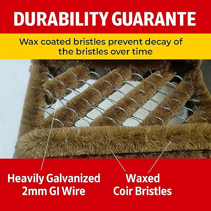 2 Pack Extra Durable Coir Boot Scraper,Wire and Coir Doormat,Scraper MAT,Coconut Fibre/BOOTSCRAPER,Boot Wiper,Shoe Wiper 2.5"X12"X13"Inches