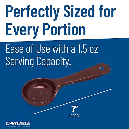Carlisle FoodService Products 496101 Solid Short Handle Portion Control Spoon 1.5 oz