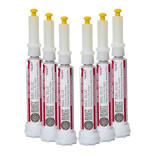 Beauty Secrets Nail Glue, Drip & Clog Proof, 6 Pack | Drip Proof, Clog Proof
