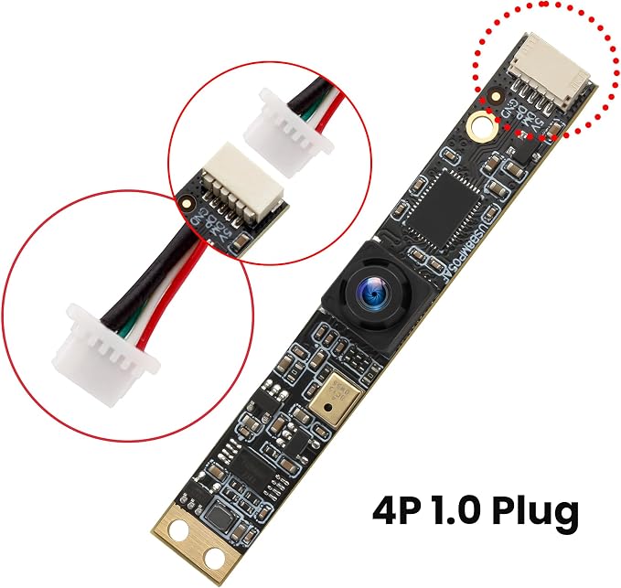 SVPRO 8MP USB Lightburn Camera Module with Microphone, 105°(H) UVC Webcam | 4K USB Camera Module Fixed Focus Wide Angle Laser Engraver Cam for Computer, Raspberry Pi