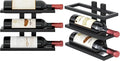 Hoctieon 3 Tier Wall Mount Wine Rack, Wall Racks for Wine Bottles Display and Storage, Hanging Bottle Organizer for Living Room, Dining Room, Wine Cellar, Bar, Black