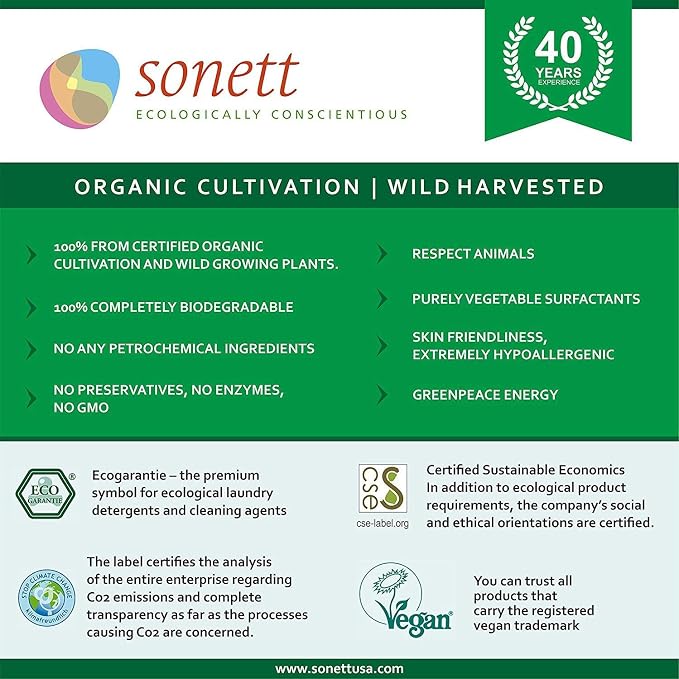 Sonett Organic Dishwashing Liquid Calendula Certified Organically Grow 34oz (Pack of 6)