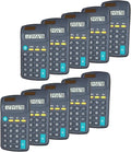 Calculator for School,Basic Calculator (Black,Set of 10) | 8 Digit Dual Power Portable Pocket Size Desktop Handheld for Classroom Desktop Home