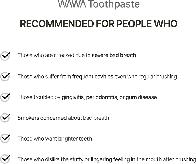 ROROBELL Wawa Toothpaste Made for My Boyfriend's Bad Breath, Sensitive Teeth, Improvement of Gum Problems/Peppermint Flavor/Made with Wasabi I 3.53 fl.oz (Pack of 3)