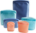 Stasher Silicone Reusable Food Storage Bags, 6-Pack Starter Kit, Reusable Freezer Bags, Microwave, Dishwasher, Oven Safe, Sous Vide, Lunch Containers, Eco Friendly, Snack Bag, Sea Spray | Food-Safe Silicone, BPA-Free, Leak-Free, Eco-Friendly, Dishwashe...