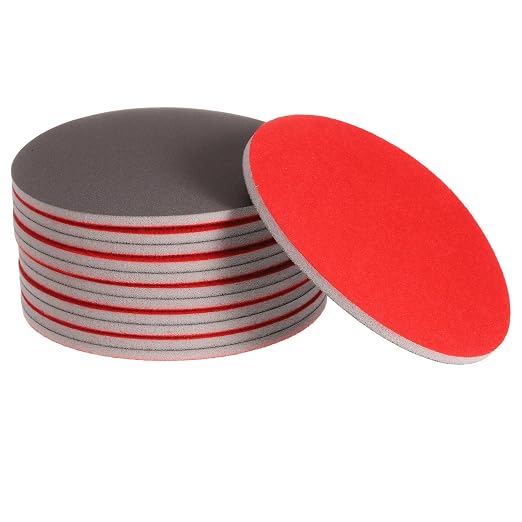 uxcell 12pcs 1500 Grit Sanding Sponge 6 Inch Hook and Loop Sponge Sanding Disc Wet/Dry for Car Wood Drywall Metal