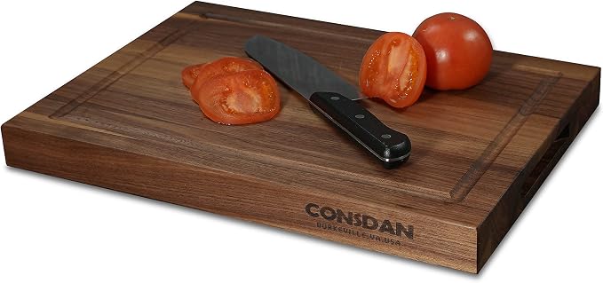 Walnut Cutting Board for Kitchen, USA Grown Hardwood, 16 x 12, with Invisible Inner Handle, Prefinished with Food-Grade Oil, Suitable for Kitchen Edge Grain, 1-1/2" Thick