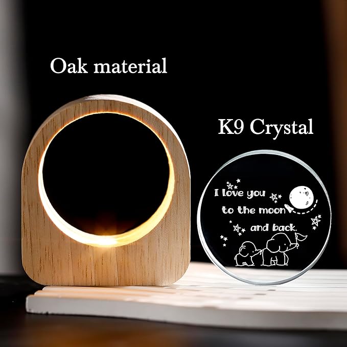 ZHSHWAT Mothers Birthday Day Gifts for Mom/Daughter, I Love You to The Moon and Back，3D Crystal Night Light Gifts for Mothers Day Thanksgiving Birthday Gifts from Daughter Son