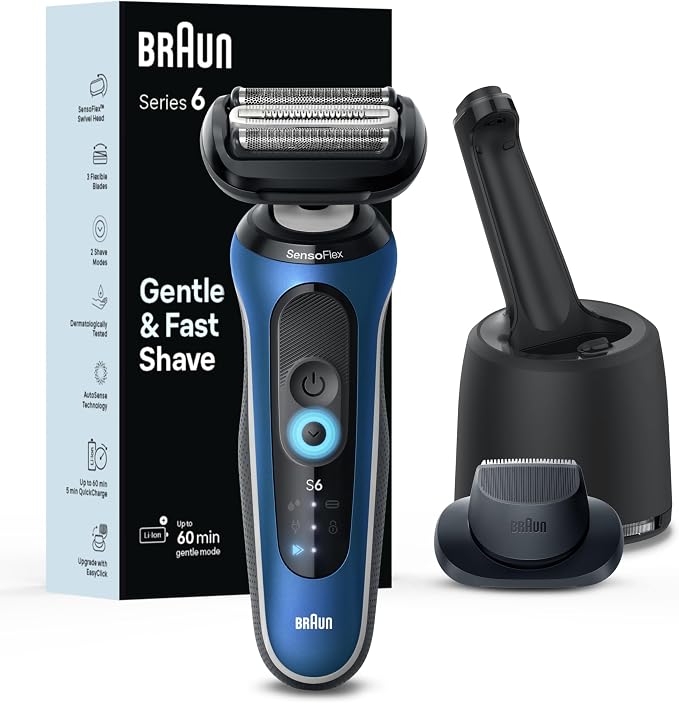 Braun Electric Shaver for Men, Series 6 6172cc, Wet & Dry Shave, Shaving Kit with SmartCare Center and Precision Trimmer