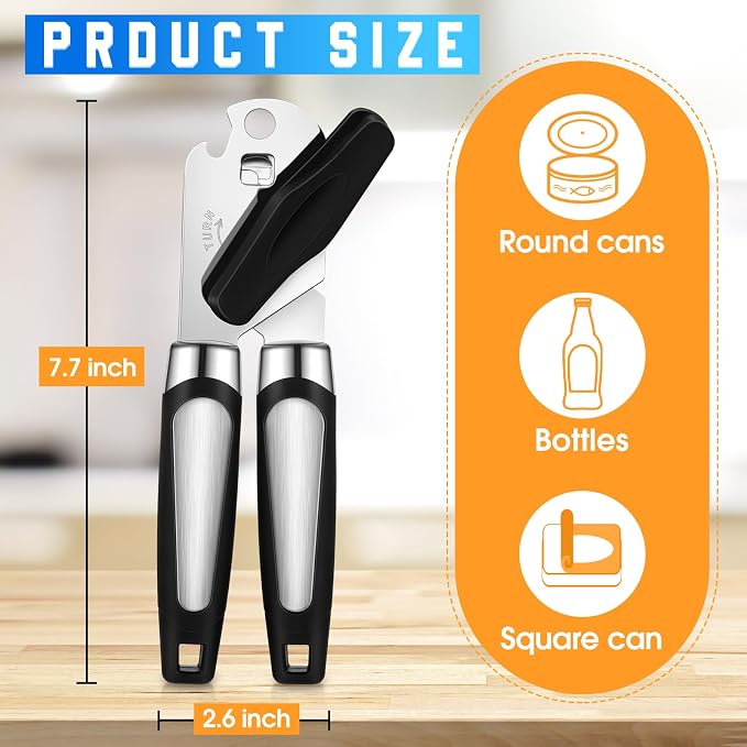 Gisafai 20 Pcs Manual Can Opener Bulk with Sharp Blade Smooth Edge Multifunctional Kitchen Gadget Handheld Openers Large Handheld Knob Can and Bottle Animals for Dorm Kitchen Essentials Gifts