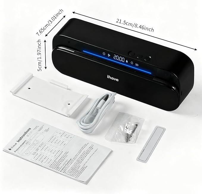 iHave Toothbrush Sanitizer and Holder, UV Toothbrush Holders for Bathrooms with 100M Negative Ions for 360° Disinfection, Mold Prevention & Odor Removal, 5-Slot Turbofan Drying Toothbrush Holder
