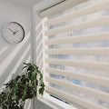 ShadesU Cordless Zebra Blinds – Light Filtering Dual-Layer Window Shades for Privacy (Ivory Color) (Maximum Height 72") (Width 54")