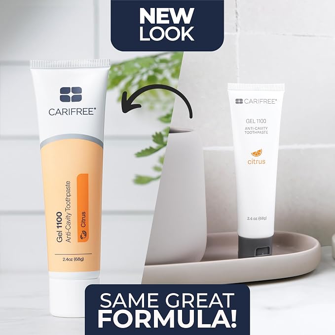 CariFree 1100 Fluoride Toothpaste with Nano Hydroxyapatite, Citrus, 2.4 oz | Anti-cavity pH neutralizing gel; enamel protection & remineralization; dentist recommended for kids & adults.