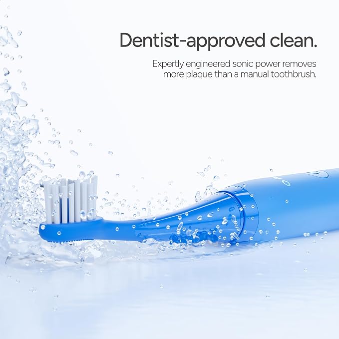 ORDO Sonic Lite Electric Toothbrush, Adults, Rechargeable, USB-C, Sky | Rechargeable sonic electric toothbrush, 35,000 pulses/min, dual modes, smart timer, 5+ week battery, USB-C charger