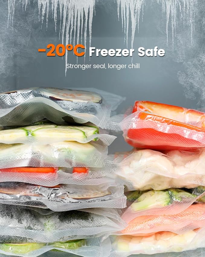 30 Reusable Vacuum Sealer Bags for Food, 10 x 11 inch Food Storage Bags Durable Airtight Bags, Freezer Safe, Microwave & Dishwasher, Leak-Proof, Compatible with Most Vacuum Sealers