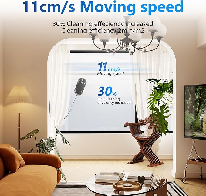 Tosima W5 Window Cleaning Robot, 6400Pa Max Adaptive Suction, Auto-Spray Smart Window Cleaner with Triple Safety System, Intelligent Navigation, Remote Control, for All Smooth Surfaces, Black