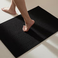 TYUU Black Bathroom Rugs Non Slip Washable, Super Absorbent Thin Bath Mat Quick Dry Low Pile Bathroom Rug, Black 24''x36''