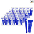 Disposable Razor Shaving Cream Set, Individually Wrapped Manual Twin Blade Shaving Razors in Bulk with Mini Smooth Shaving Cream Toiletries for Hotel Charity Camping Travel Homeless 0.34oz (30 Pack)