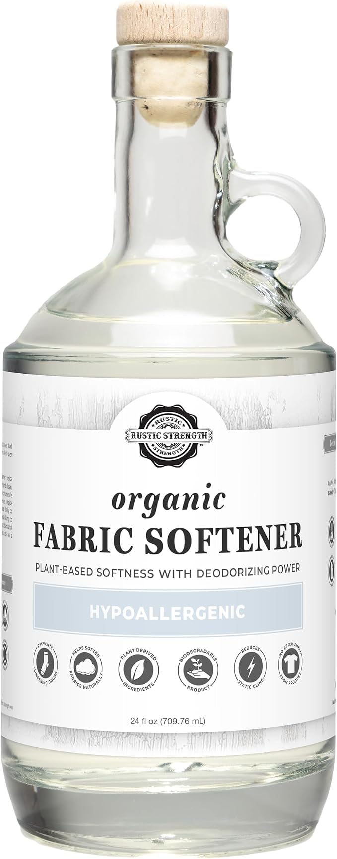 Rustic Strength All Natural Fabric Softener, 24 oz | Glass Bottle