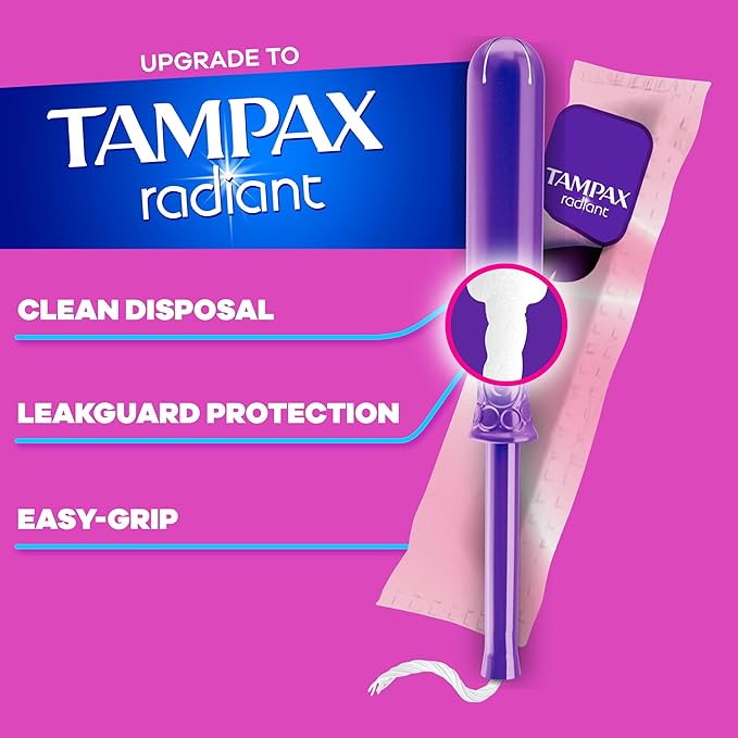 Tampax Pearl Plastic Tampons for Women Multipack, with LeakGuard Braid, Light/Regular/Super Absorbency, Unscented, 204 Count (6 Packs of 34)