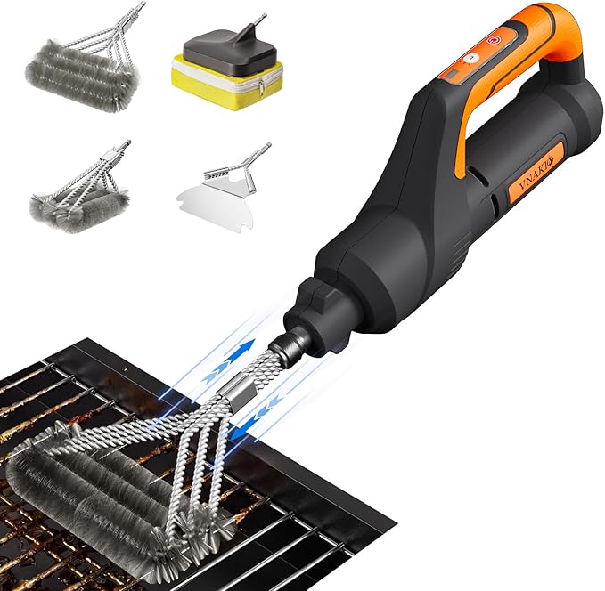 Electric Grill Brush BBQ Cleaner - Grill Cleaner, Grill Brush for Outdoor Grill, BBQ Grill Brush, 940 RPM Electric Grill Cleaner, 3 Speed Modes, Compatible with Weber, Char-Broil, Traeger & More
