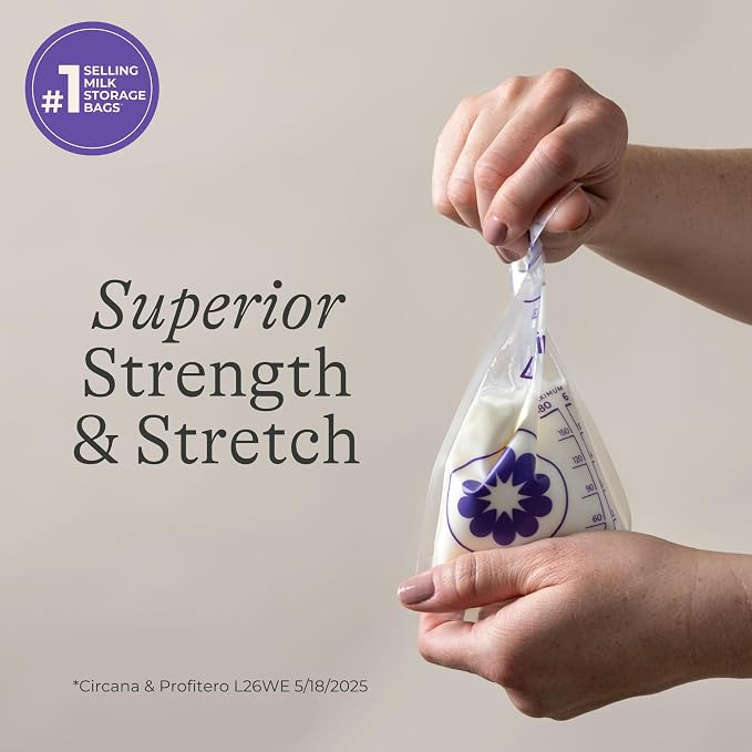 Lansinoh Breastmilk Storage Bags, 300 Count, Baby Essentials, Fast Freeze & Thaw Breast Milk Bags for Baby Bottle Feeding, Superior Strength & Stretch, 6 Ounce