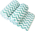 JML Microfiber Bath Towels, 2 Pack, 30" x 60", Chevron Green | Hanging Loop, Oversized, Soft, Super Absorbent, Fast Drying, Use for Sports, Fitness, Yoga