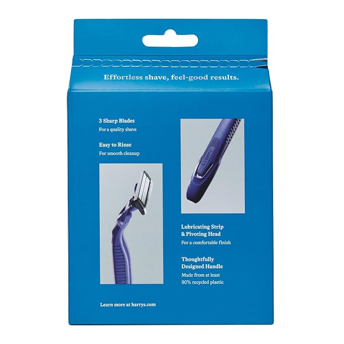 Harry's Disposable Razors for Men - 12 Count - 3-Blade Men's Razors for Travel and On-the-Go Convenience