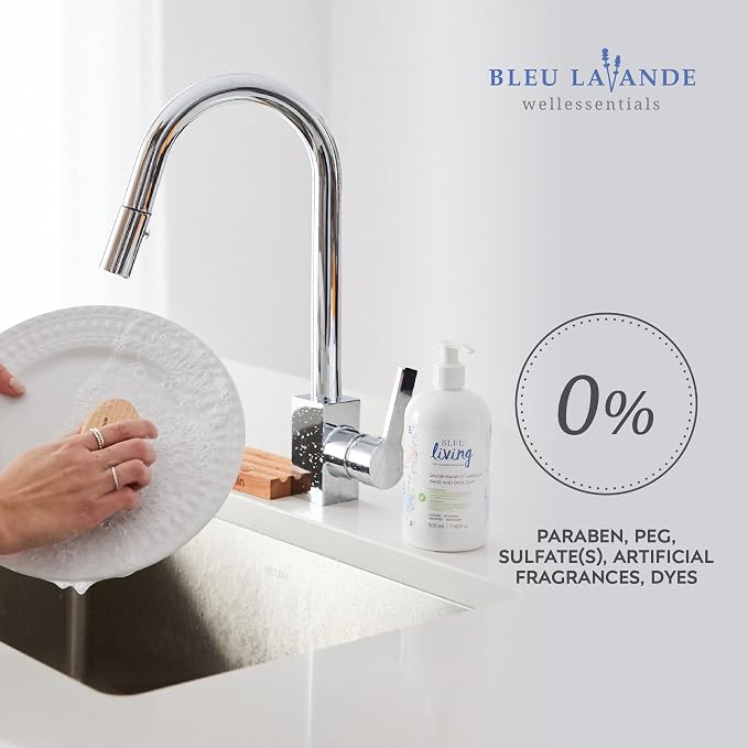 Bleu Lavande - 2 in 1 - Liquid Hand Soap & Dish Soap - Eco friendly - Made with Pure Lavender Essential Oil - Biodegradable - Cruelty free - Vegan - No artificial fragrances - 3 x 33.8 fl oz - 3 Pack