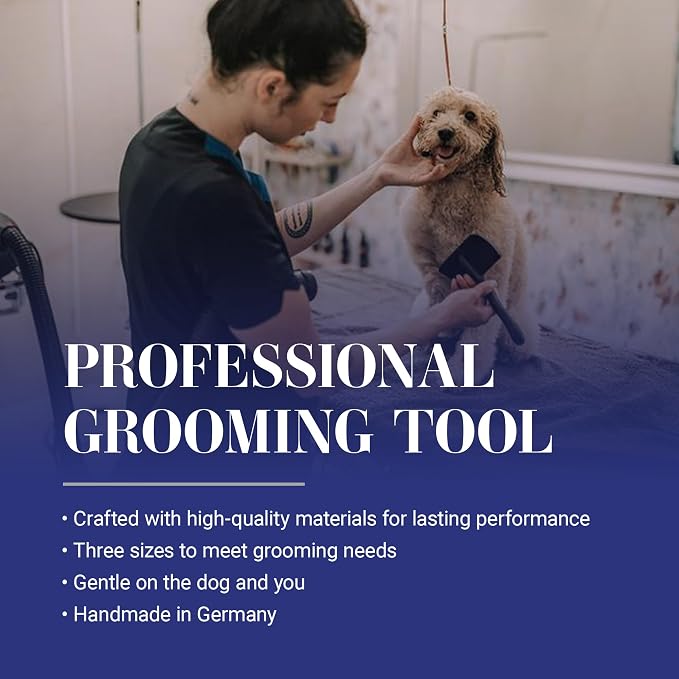Chris Christensen Big K Dog Slicker Brush for Dogs (Goldendoodles, Labradoodles, Poodles), Groom Like a Professional, Fluff Detangle Style, Saves Time Energy, Black, Medium