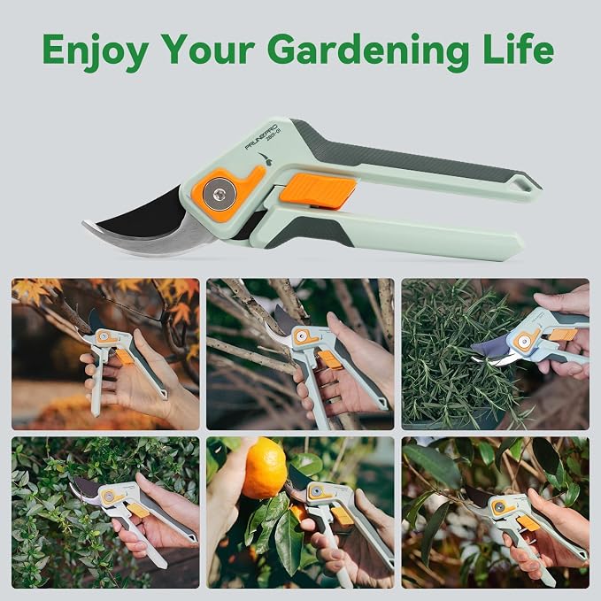 PrunePro Pruning Shears Gardening Scissors Set Professional Hand Pruner Sharp Stainless Steel Blade Garden Scissors Plant Flower Garden Clipper