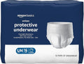 Amazon Basics Unisex Protective Underwear, Overnight Absorbency, Small/Medium, 16 Count