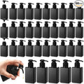 Domensi 100 Pcs 100ml /3.4 oz Pump Bottle Mini Travel Bottles Small Dispenser Containers Plastic Pump Lotion Dispenser Empty Square Travel Size Containers Toiletries (Whole Black)