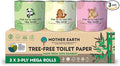 MOTHER EARTH Bamboo Toilet Paper - Ultra Soft & Strong 3-Ply Bath Tissue, 400 Sheets Per Roll, Hypoallergenic & Septic Safe, Mega Rolls, Pack of 3 Rolls