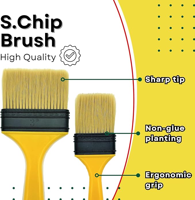 Not Chip Brush Set - 5pcs, 1, 1, 2, 2, 3 Inch, Chalk Paint & Wax Brushes, Disposable Trim & Varnish Brushes