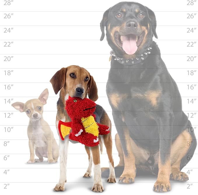 MIGHTY® 2 Pack Microfiber Medium Dragon Dog Toys | Ultra Durable Plush Toy with Multiple Layers & Reinforced Seams , Washable and Floats , Mighty® Construction