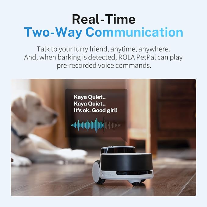 Enabot EBO ROLA PetPal Mobile 2.5K Pet Camera Robot with Treat Dispenser | Whole-Home Mobility, Two-Way Talk, Night Vision, Auto-Recharge, Interchangeable Modular Design