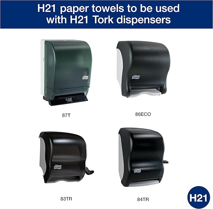 Tork Natural Paper Hand Towel Roll H21 100% Recycled Fiber, Universal Fit 6 Rolls x 800 Ft (RK8002)