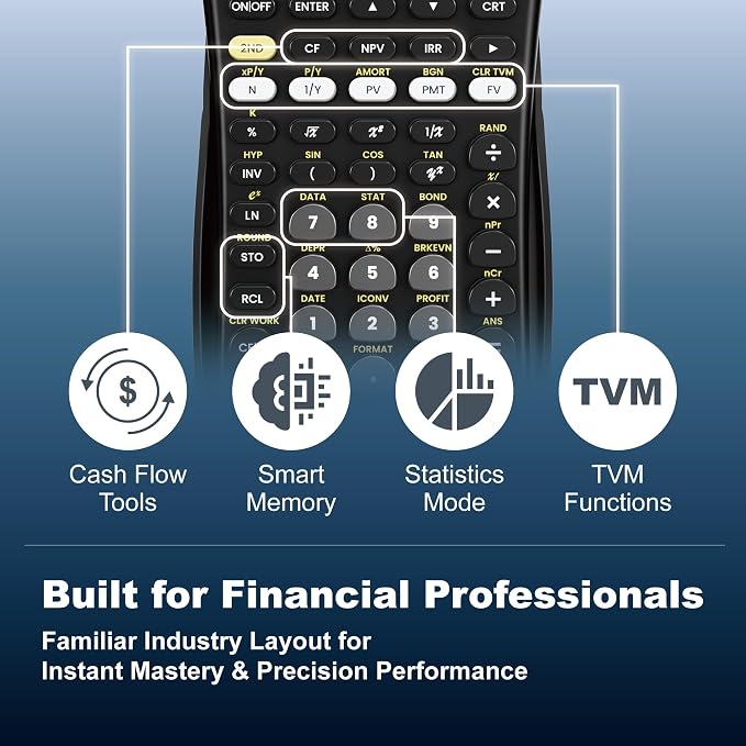 CATIGA Financial Calculator Business Analyst Master, TVM, IRR, NPV, Cash Flow, Amortization & Break-Even, Perfect for Real Estate, Banking, Accounting & Finance Professionals, 10-Digit LCD, CF-300