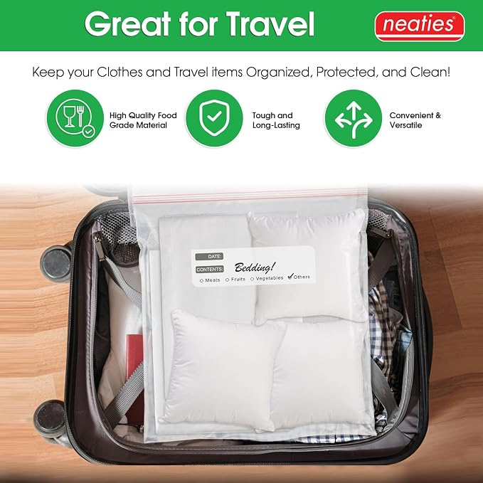 5 Gallon Resealable Bags – Heavy Duty Jumbo Freezer Bags with Dual Zipper – 18x24" Extra Large with Writable Space for Kitchen or Home Storage – BPA-Free Food Grade Plastic – 14 Pack