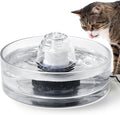 2.7L Glass Pet Fountain –Transparent Glass Cat Water Fountain & Little Dog Drinking Bowl– Automatic Cat Water Dispenser