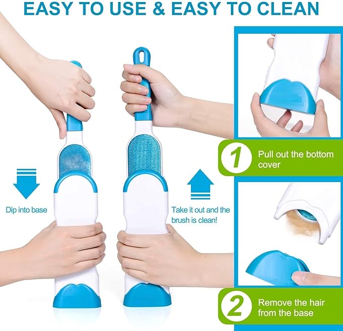 Reusable Dog Hair Remover Roller for Pets Lint Fur Brush Rollers Easy Hair Removal from Furniture Clothes Sofa Carpet Couch Bedding Dog Cat Pet Hair Cleaner