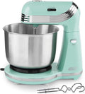 Dash Everyday Stand Mixer - Compact Tilt-Head Stand Mixer for Everyday Recipes - 6-Speed Power with Stainless Steel Bowl - Aqua, 3-Quart