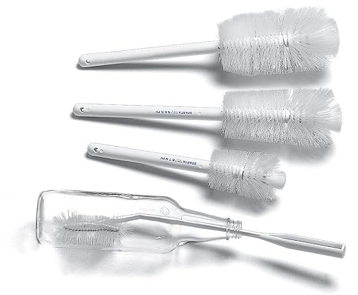 SPARTA 4046702 Plastic Bottle Brush, Decanter Brush, Kitchen Brush With Soft Polyester Bristles For Cleaning, 16 Inches, White