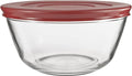 Anchor Hocking 91858 Glass Mixing Bowls with Lids, Cherry, 4 Quart (Set of 2) -