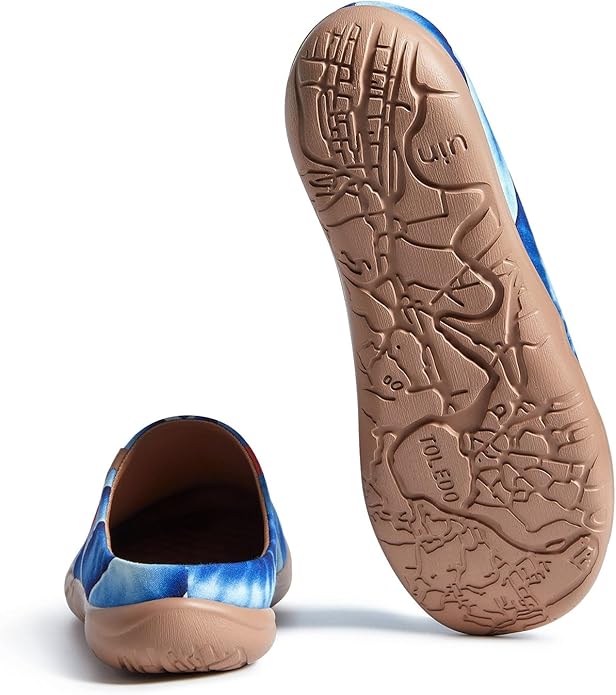 UIN Men's Mules Slipper Loafers Lightweight Mules Walking Casual Clogs Comfort Household Slip Ons Art Painted Travel Shoes Malaga Marine World
