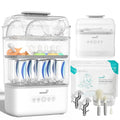 Grownsy 3 Layers-Large Bottle Sterilizer and Dryer, Holds 6 to10 Bottles, Nesting Design Bottle Sanitizer Esterilizador de Biberones for Breast Pump Sterilizer Bags Bottle Brush Included